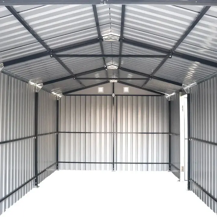 TMG Heavy Series™ 3 x 6 m Metal Garage Shed with Double Front Doors and Side Entry Door, 2.4 m Peak Height, TMG-MS1020B - Image 17