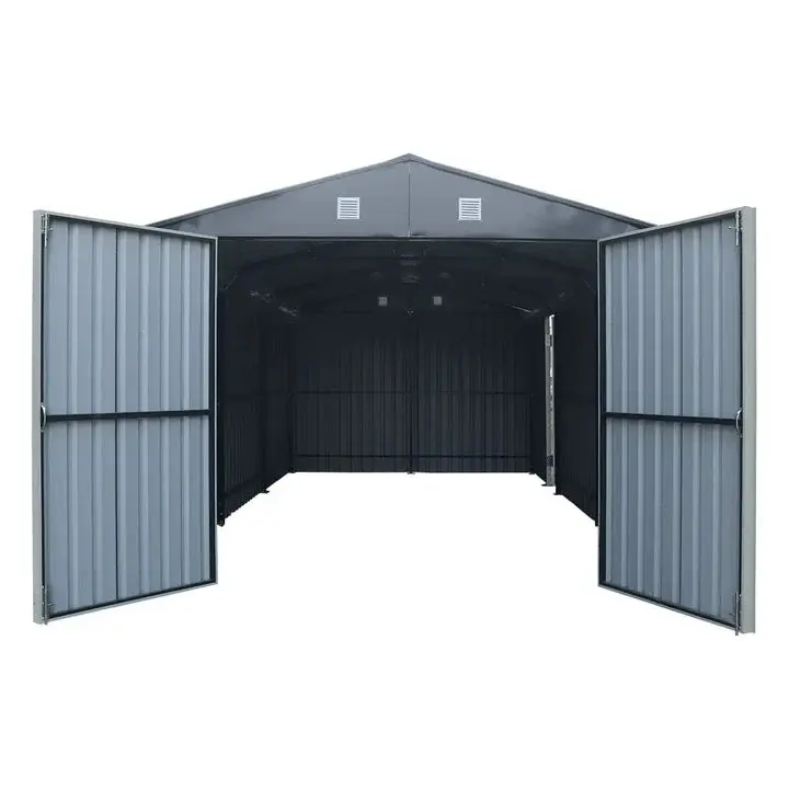 TMG Heavy Series™ 3 x 6 m Metal Garage Shed with Double Front Doors and Side Entry Door, 2.4 m Peak Height, TMG-MS1020B - Image 4