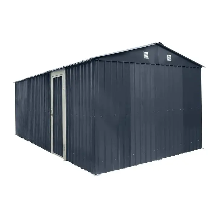 TMG Heavy Series™ 3 x 6 m Metal Garage Shed with Double Front Doors and Side Entry Door, 2.4 m Peak Height, TMG-MS1020B - Image 9