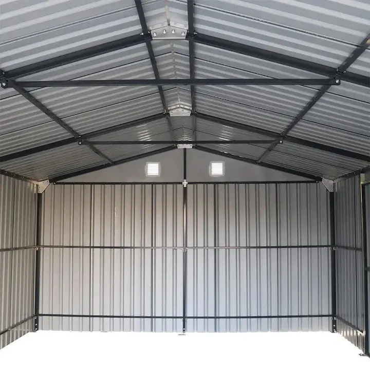 TMG Heavy Series™ 4 x 6 m Metal Garage Shed with Double Front Doors and Side Entry Door, 2.6 m Peak Height, TMG-MS1320B - Image 14