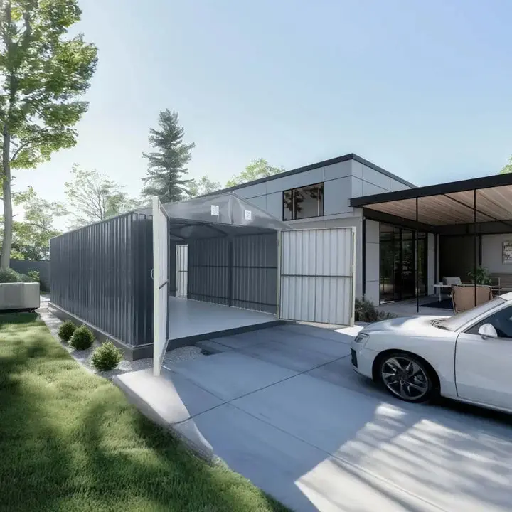 TMG Heavy Series™ 4 x 6 m Metal Garage Shed with Double Front Doors and Side Entry Door, 2.6 m Peak Height, TMG-MS1320B - Image 3