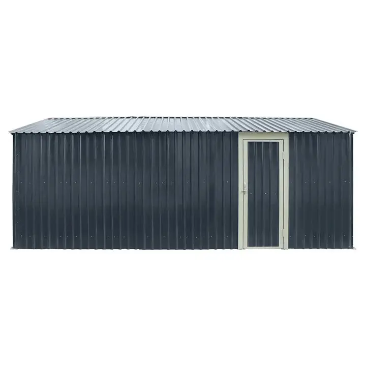 TMG Heavy Series™ 4 x 6 m Metal Garage Shed with Double Front Doors and Side Entry Door, 2.6 m Peak Height, TMG-MS1320B - Image 5