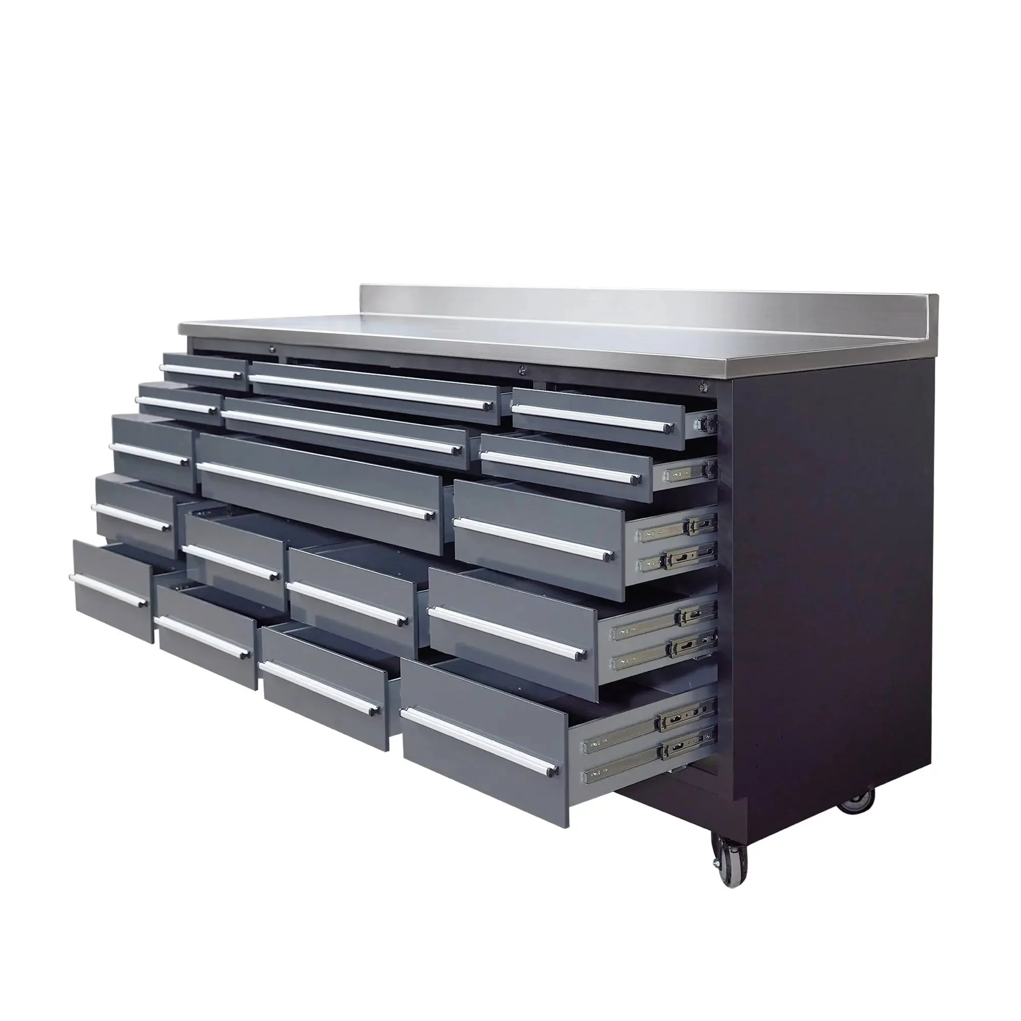 TMG Heavy Series™ 2.2m Workbench with Stainless Steel Benchtop and 17 Drawers, TMG-WB717 - Image 4
