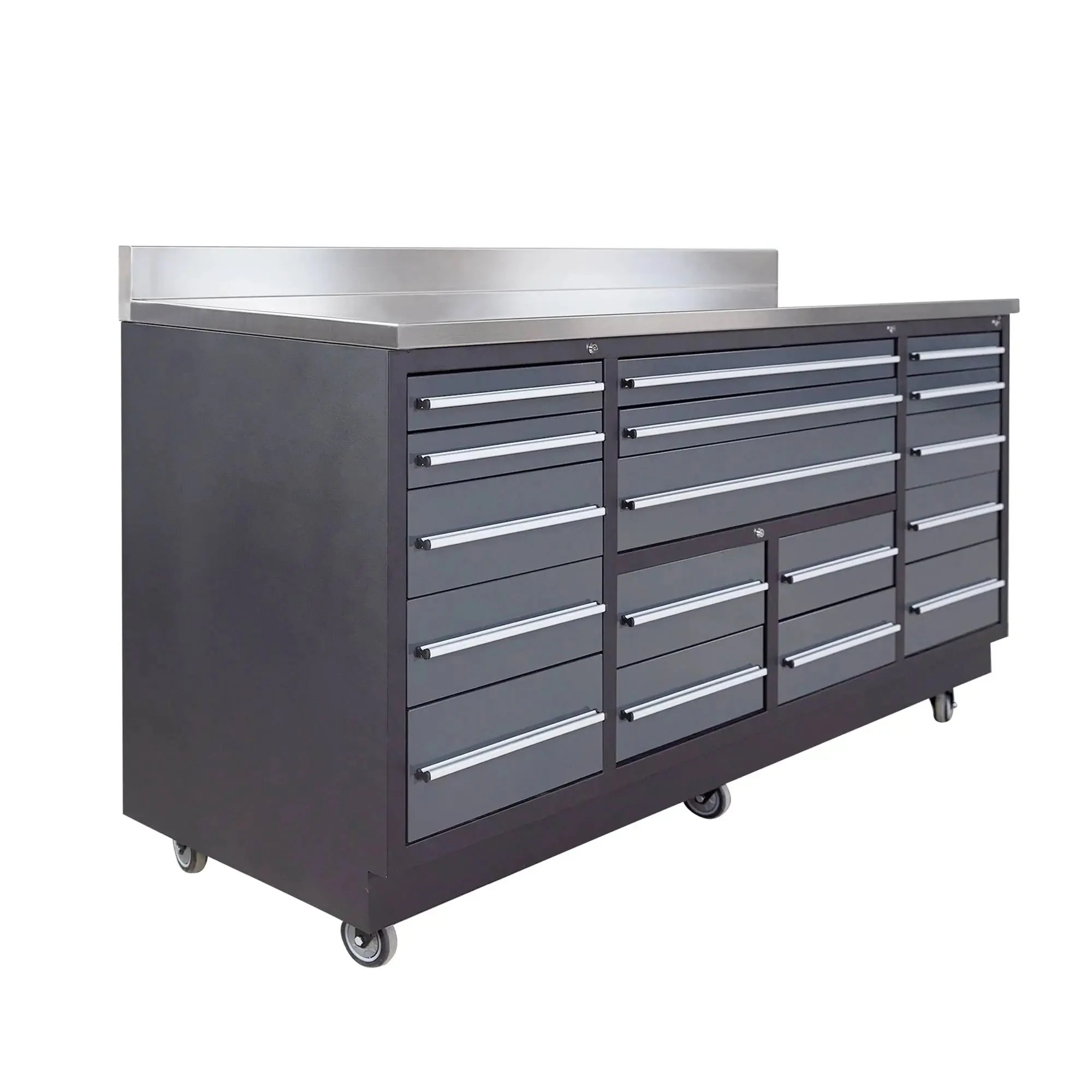 TMG Heavy Series™ 2.2m Workbench with Stainless Steel Benchtop and 17 Drawers, TMG-WB717 - Image 5