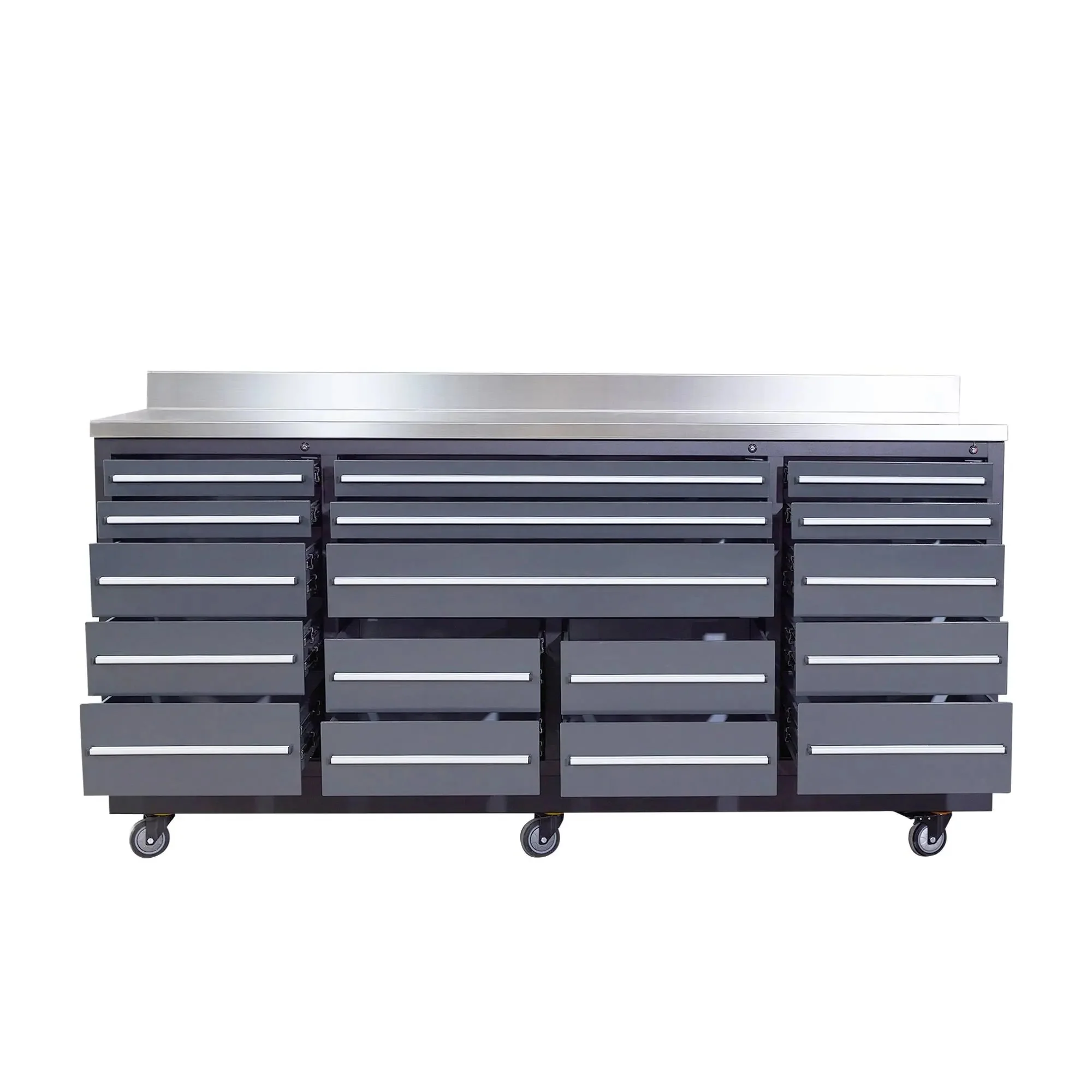 TMG Heavy Series™ 2.2m Workbench with Stainless Steel Benchtop and 17 Drawers, TMG-WB717 - Image 6