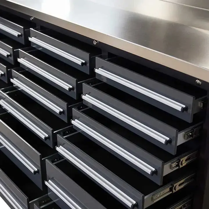 TMG Heavy Series™ 7-Ft 24-Drawer Workbench with Stainless Steel Top, Ball Bearing Double Slides & Casters, TMG-WB724 - Image 9