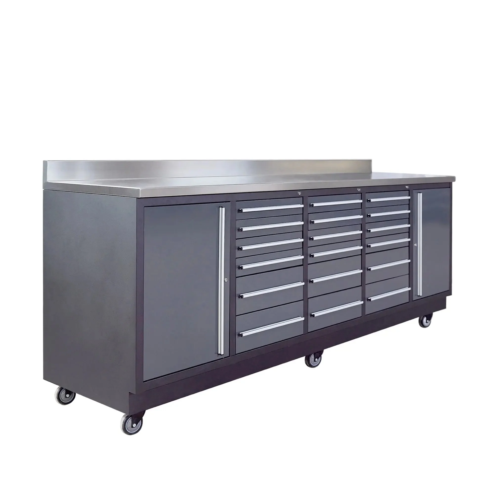 TMG Heavy Series™ 2.8m Workbench with Stainless Steel Benchtop and 18 Drawers, TMG-WB918 - Image 3