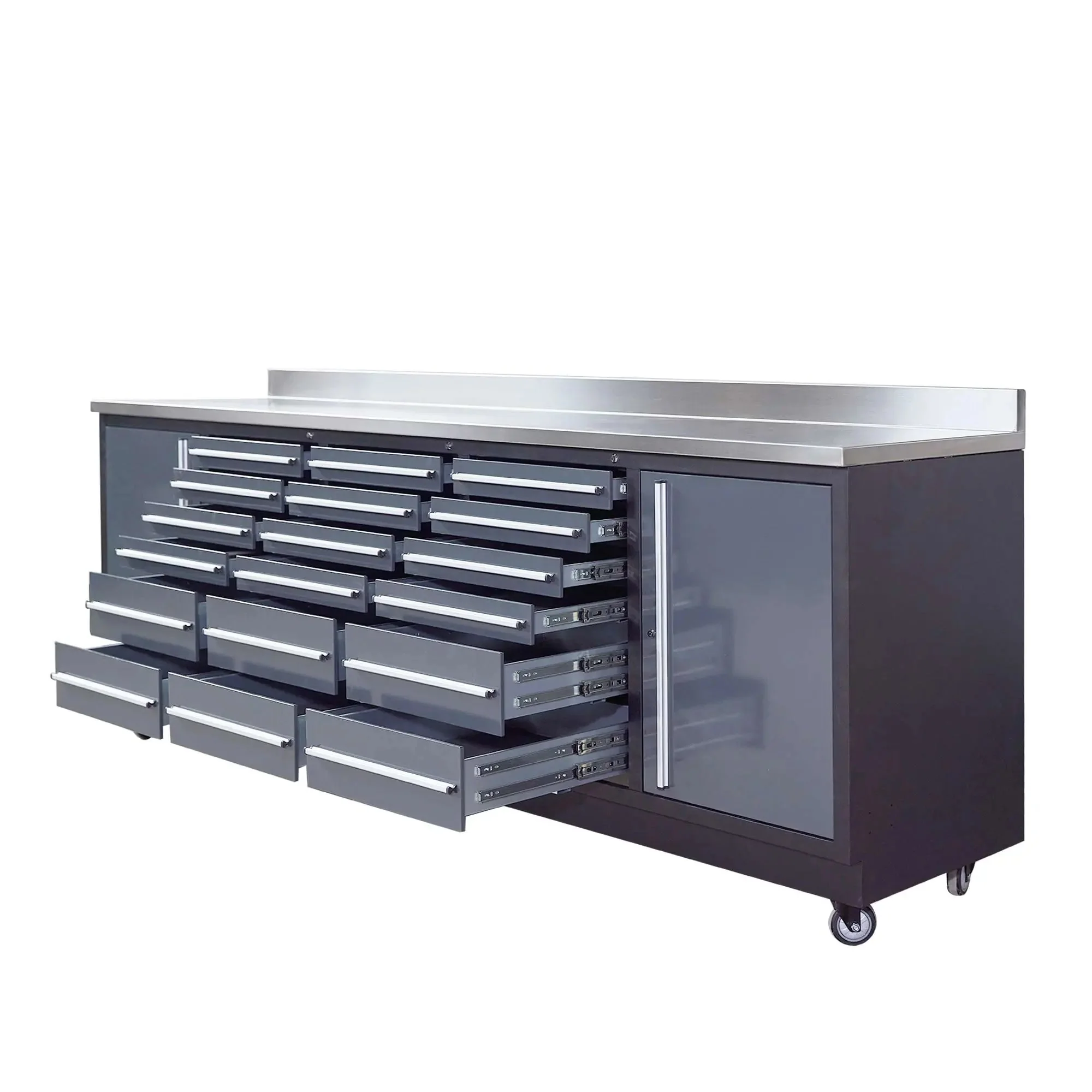 TMG Heavy Series™ 2.8m Workbench with Stainless Steel Benchtop and 18 Drawers, TMG-WB918 - Image 4
