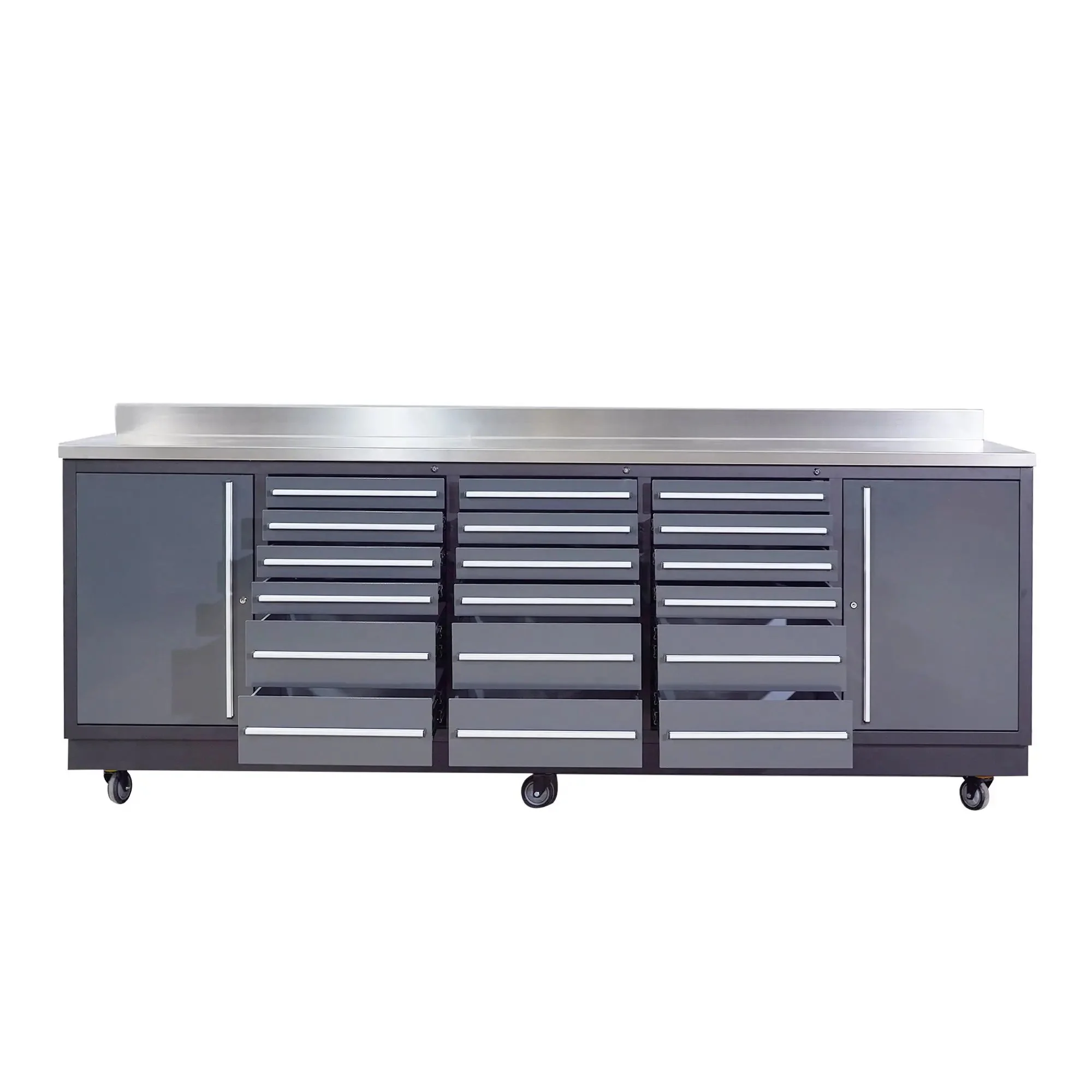 TMG Heavy Series™ 2.8m Workbench with Stainless Steel Benchtop and 18 Drawers, TMG-WB918 - Image 5