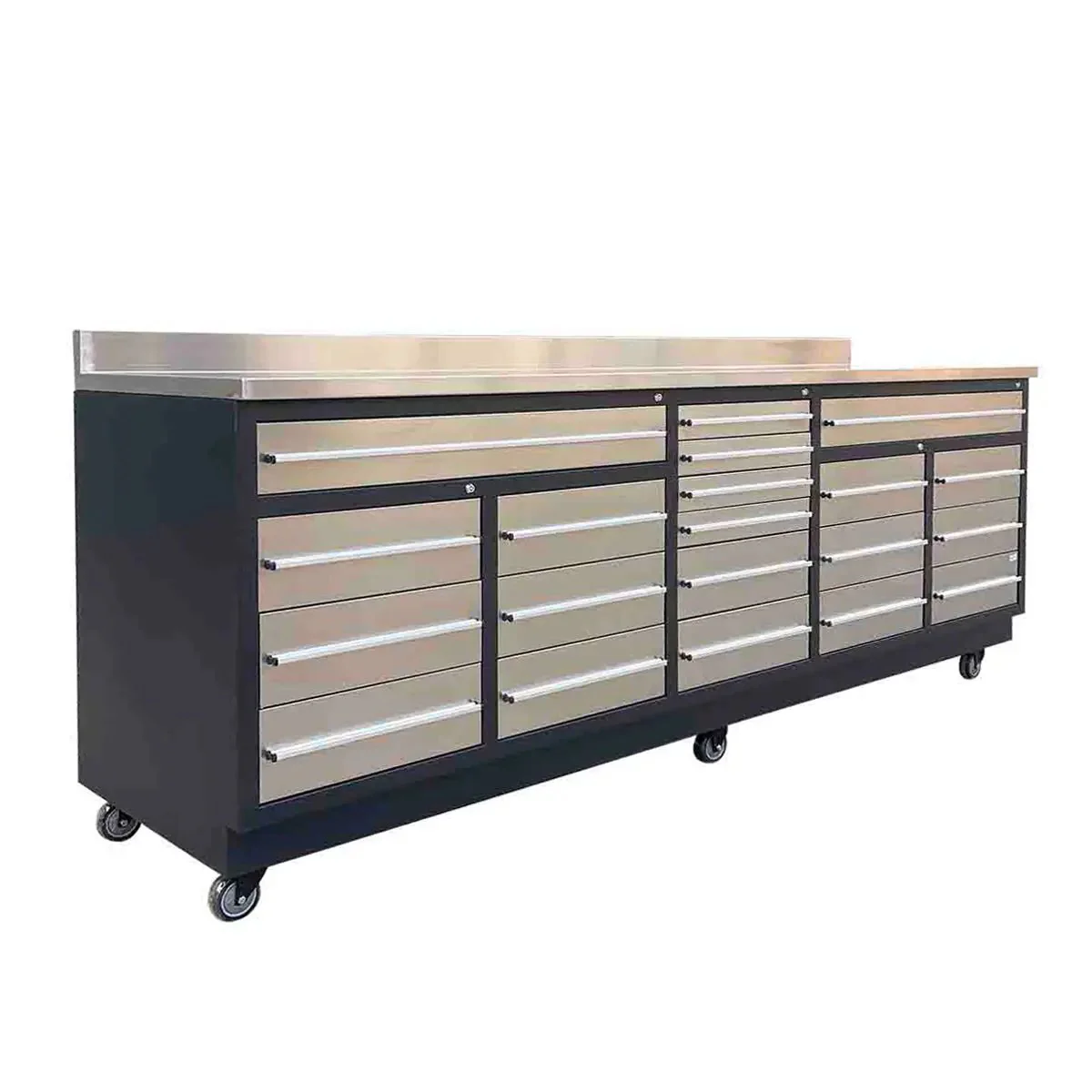 TMG Heavy Series™ 2.8m Workbench with Stainless Steel Benchtop and 20 Stainless Steel Drawers, TMG-WB921S - Image 3