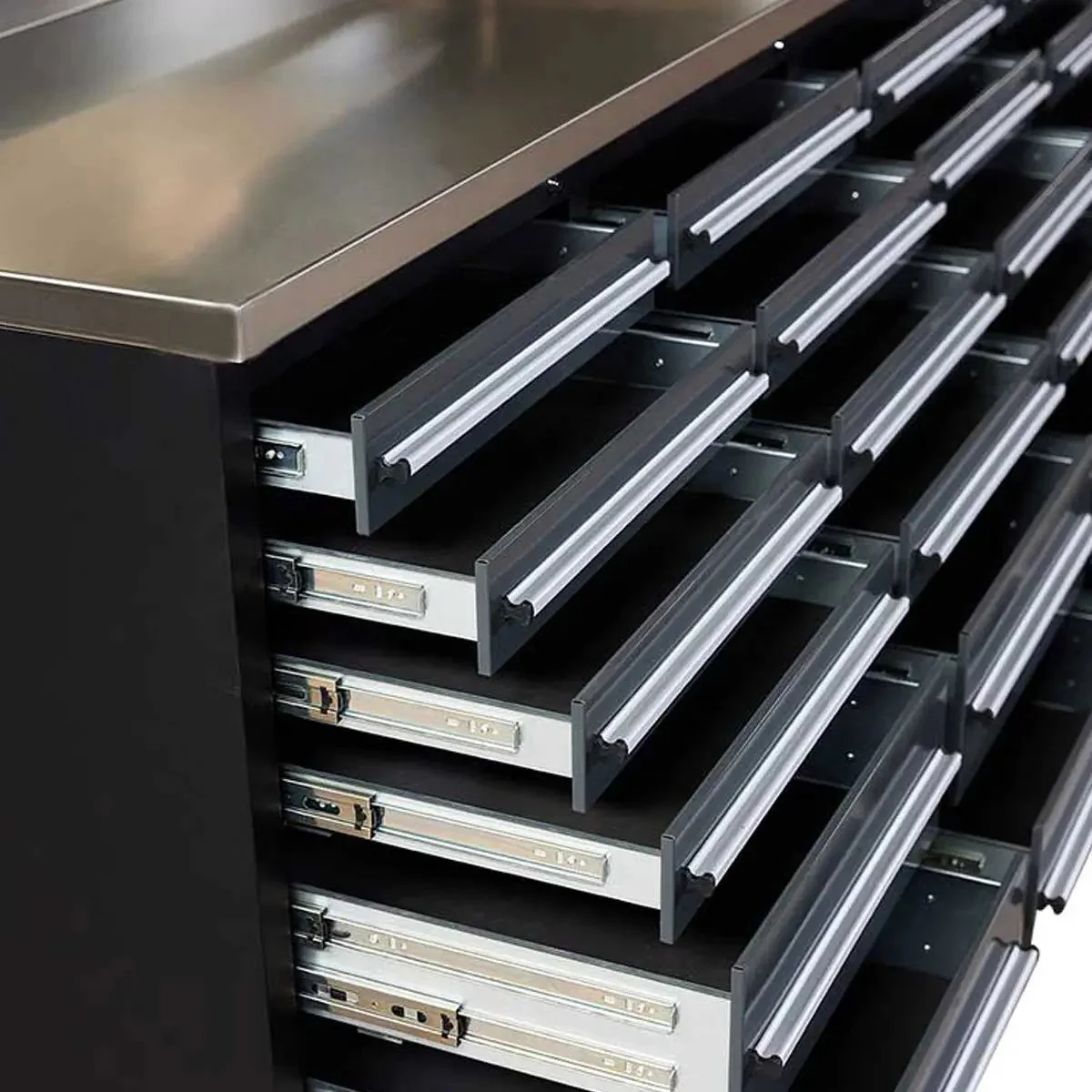 TMG Heavy Series™ 2.8m Workbench with Stainless Steel Benchtop and 30 Drawers, TMG-WB930 - Image 8
