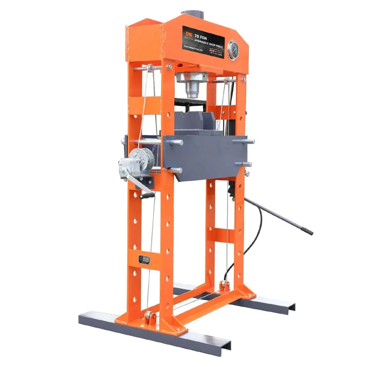 75 Ton Hydraulic Shop Press, Air & Manual Dual Operation, TMG-SP75 - Image 3