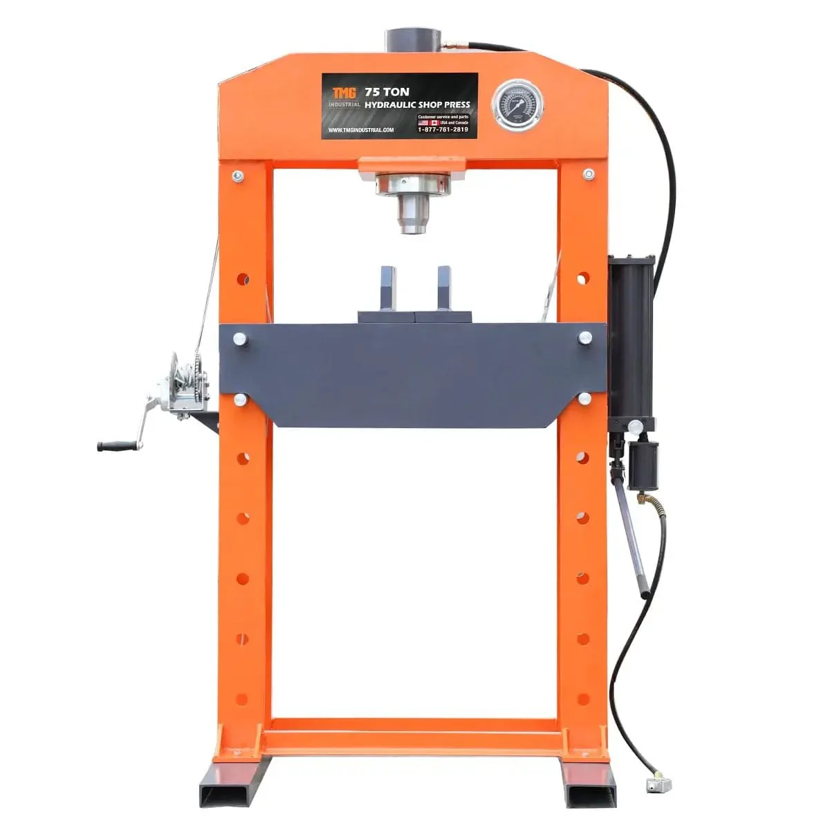 75 Ton Hydraulic Shop Press, Air & Manual Dual Operation, TMG-SP75 - Image 4