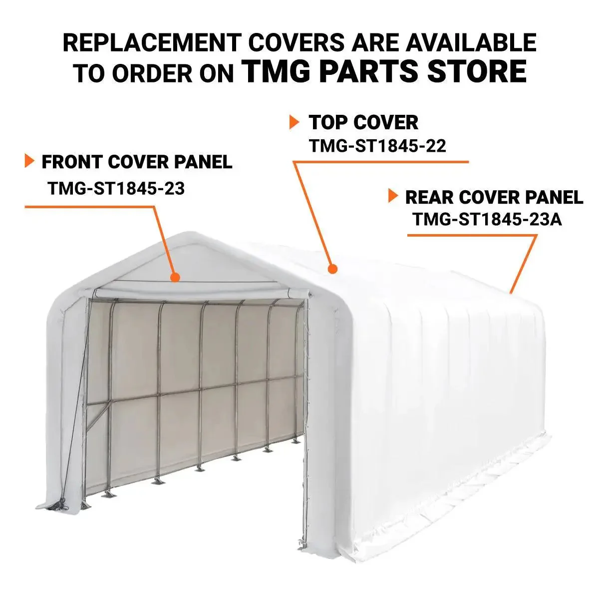 5.5 x 13.5m RV/Motorhome Storage Shelter with Heavy-Duty 570 gsm PVC Fabric Cover, TMG-ST1845 - Image 4