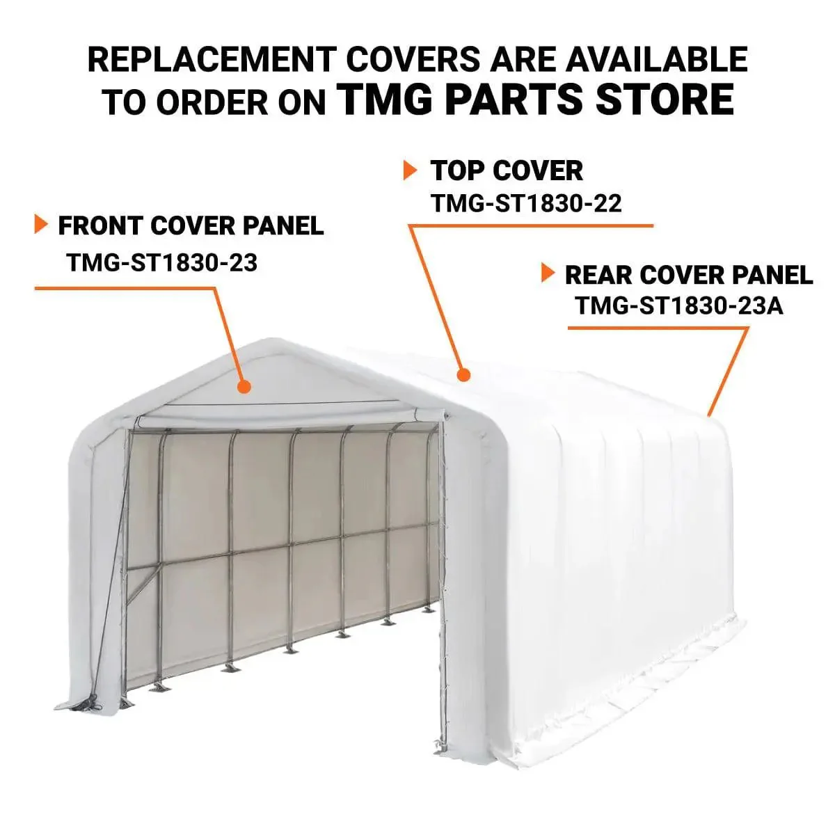 5.5 x 9m RV/Motorhome Storage Shelter with Heavy-Duty 570 gsm PVC Fabric Cover, TMG-ST1830 - Image 4