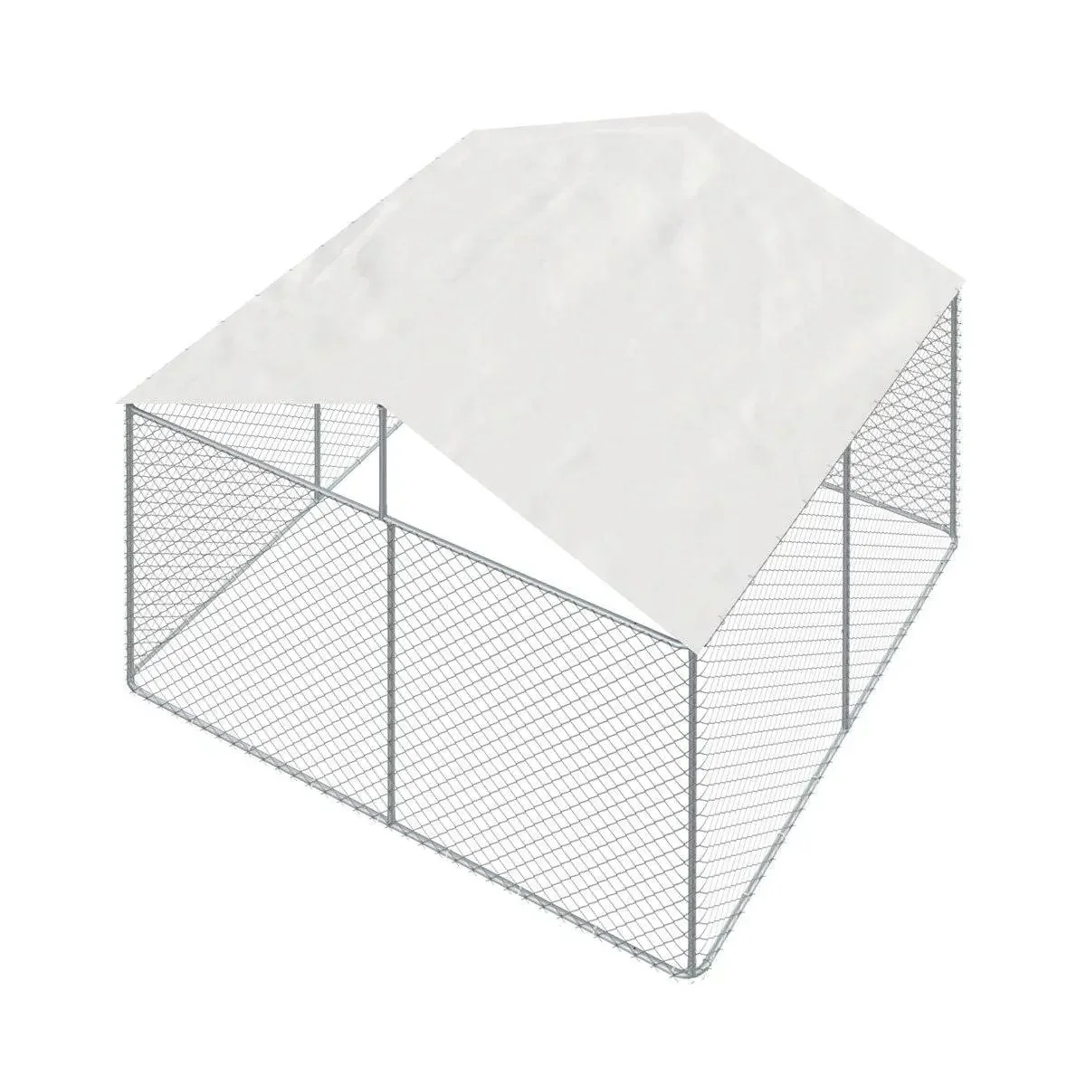 3 x 3 m Outdoor Dog Kennel Playpen with PE Cover, Locking Gate, 1.85 m Chain-link Fence, TMG-DCP1010 - Image 6