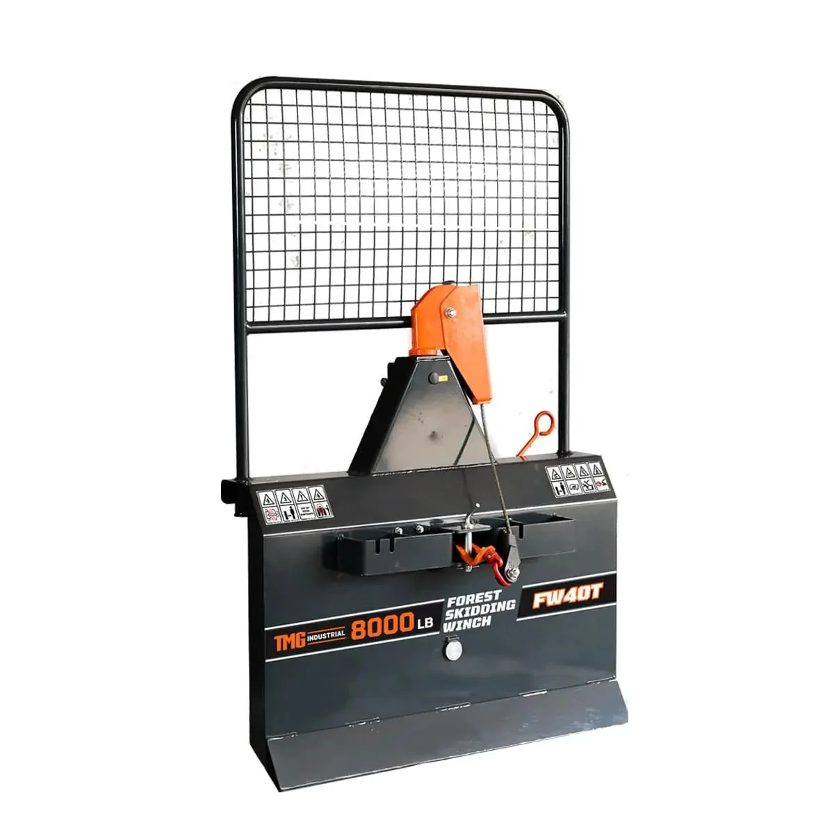 42 kN (8000 lb) Log Skidding Winch for 30 - 50 HP Tractors, 3-Point Hitch, Category 1, TMG-FW40T - Image 3