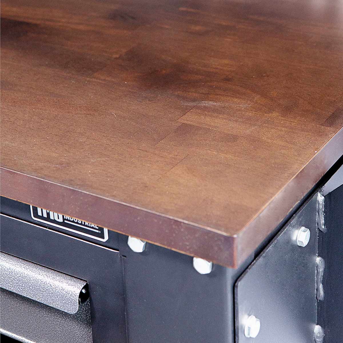 2.8m Workbench with Solid Wood Benchtop, Pegboards and Bench Vice, TMG-WBC10   - Image 10