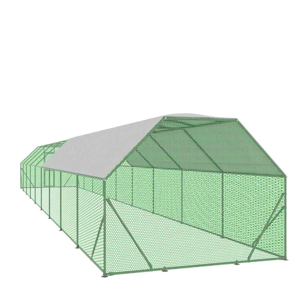 3 x 18 m Chicken Coop Run Shelter with Lockable Gate, 2 m High, 54 m², TMG-CRS1060 - Image 7