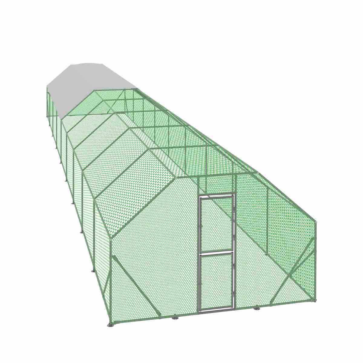 3 x 18 m Chicken Coop Run Shelter with Lockable Gate, 2 m High, 54 m², TMG-CRS1060 - Image 9