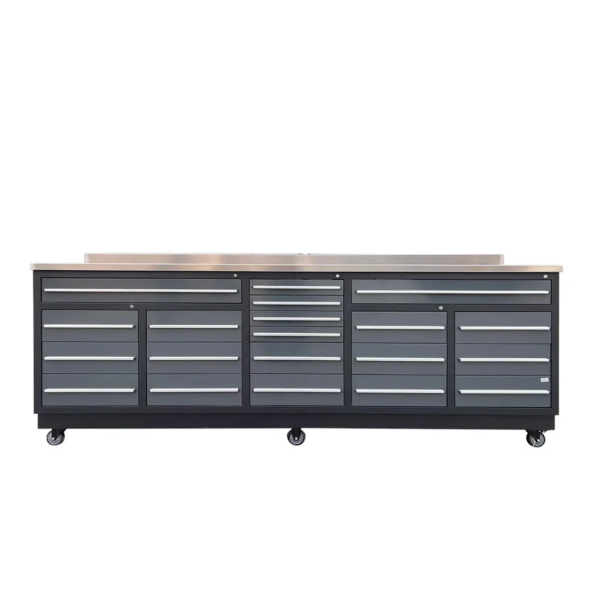 TMG Heavy Series™ 2.8m Workbench with Stainless Steel Benchtop and 20 Drawers, TMG-WB920 - Image 3
