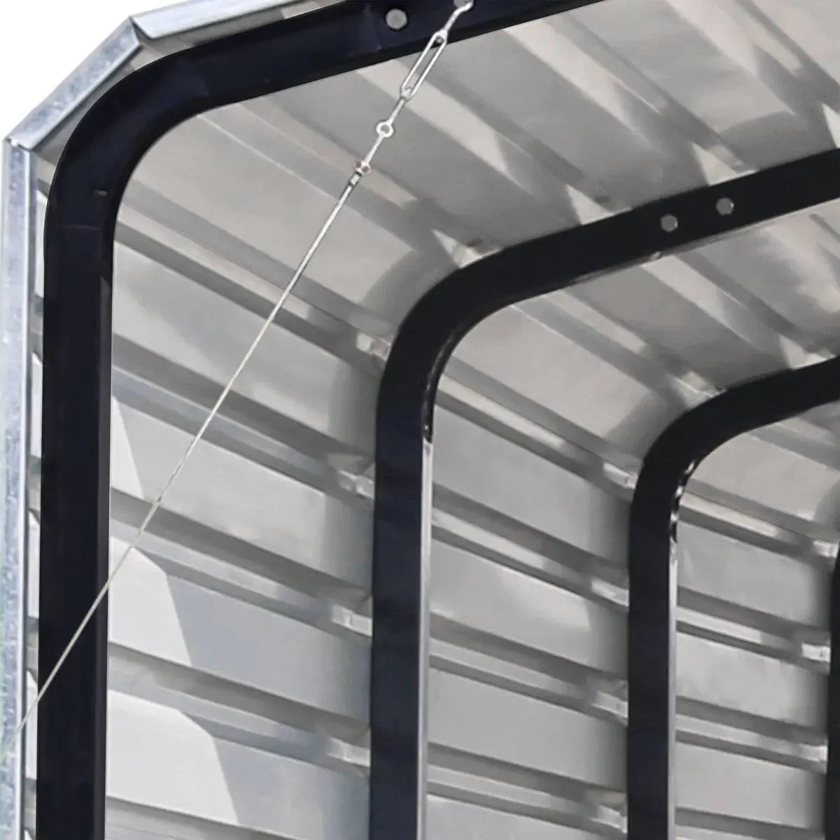 3.6 × 6 m Metal Shed Carport with 2.4 m Enclosed Sidewalls, 2.9 m Peak Height, TMG-MSC1220F - Image 12