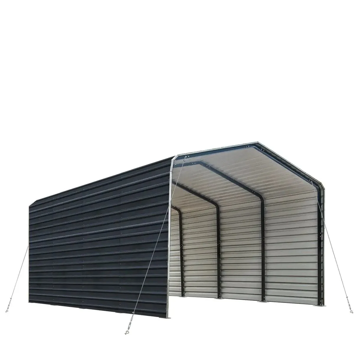 3.6 × 6 m Metal Shed Carport with 2.4 m Enclosed Sidewalls, 2.9 m Peak Height, TMG-MSC1220F - Image 6