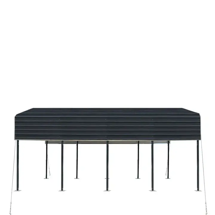 3.6 x 6 m Metal Shed Carport with 2.4 m Open Sidewalls, 2.9 m Peak Height, TMG-MSC1220 - Image 10
