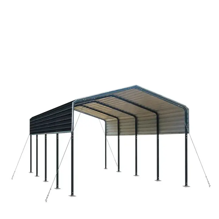 3.6 x 6 m Metal Shed Carport with 2.4 m Open Sidewalls, 2.9 m Peak Height, TMG-MSC1220 - Image 11