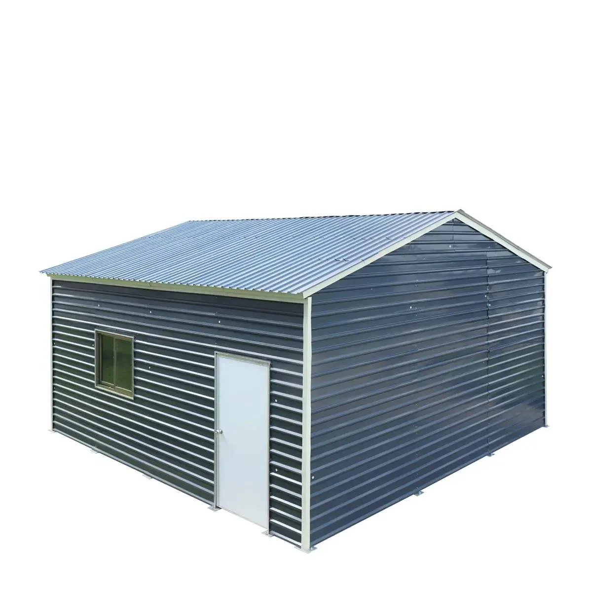 6 x 6 m Metal Garage Shed with Double Front & Side Doors, 4 m Peak Height, TMG-MS2020 - Image 13
