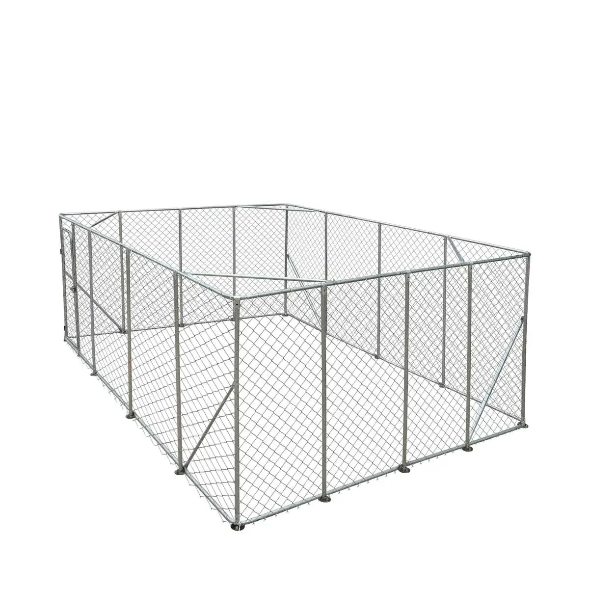 6 x 6 m Outdoor Dog Kennel Playpen with Locking Gate, 1.85 m Chain-link Fence, TMG-DCP2020 - Image 4