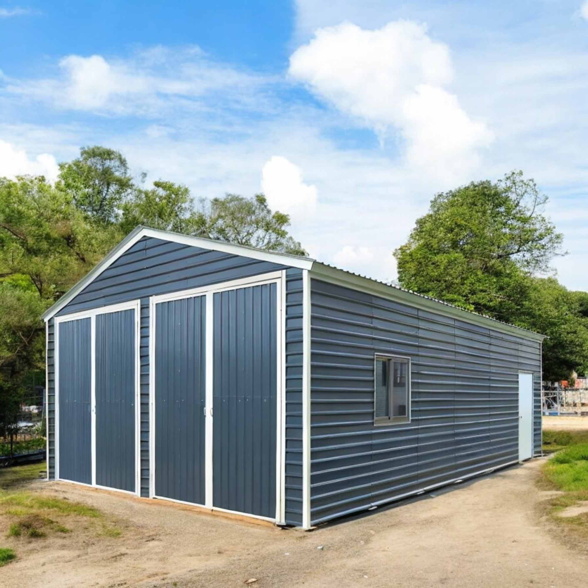 6 x 9 m Metal Garage Shed with Double Front & Side Doors, 4 m Peak Height, TMG-MS2030 - Image 5