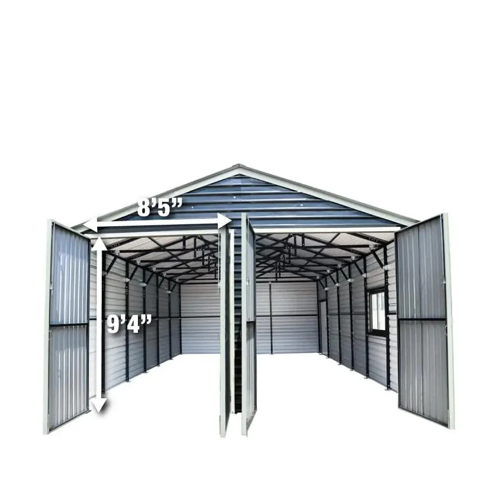 6 x 9 m Metal Garage Shed with Double Front & Side Doors, 4 m Peak Height, TMG-MS2030 - Image 6