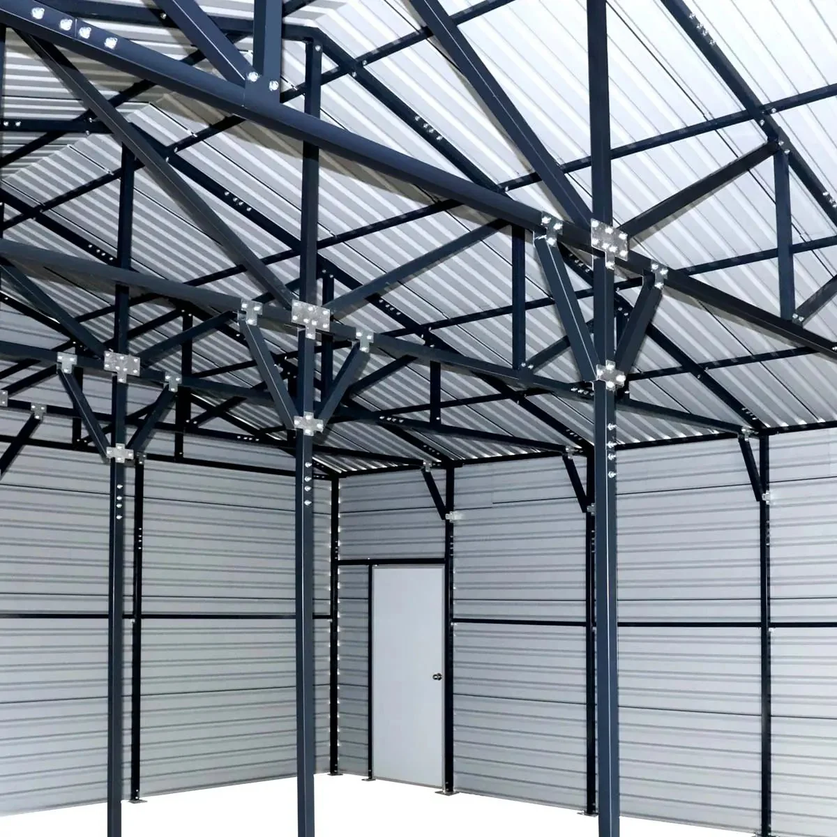 8 x 9 m Metal Garage Shed with Double Front & Side Doors, 4.3 m Peak Height, TMG-MS2630 - Image 16