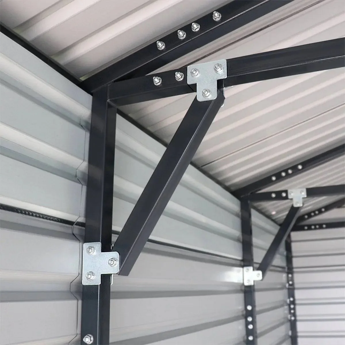 8 x 9 m Metal Garage Shed with Double Front & Side Doors, 4.3 m Peak Height, TMG-MS2630 - Image 18