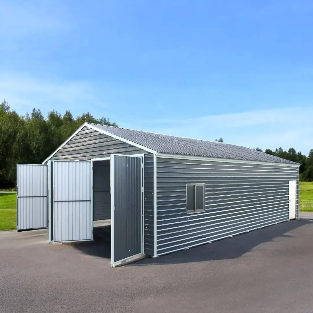 8 x 12 m Metal Garage Shed with Double Front & Side Doors, 4.3 m Peak Height, TMG-MS2640 - Image 3