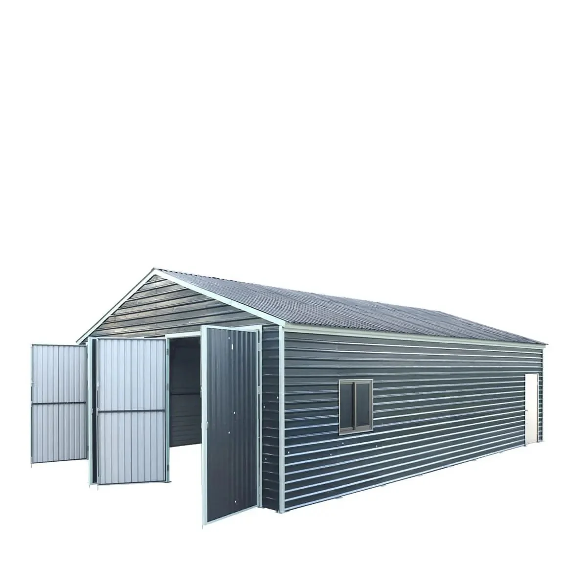 8 x 12 m Metal Garage Shed with Double Front & Side Doors, 4.3 m Peak Height, TMG-MS2640 - Image 7