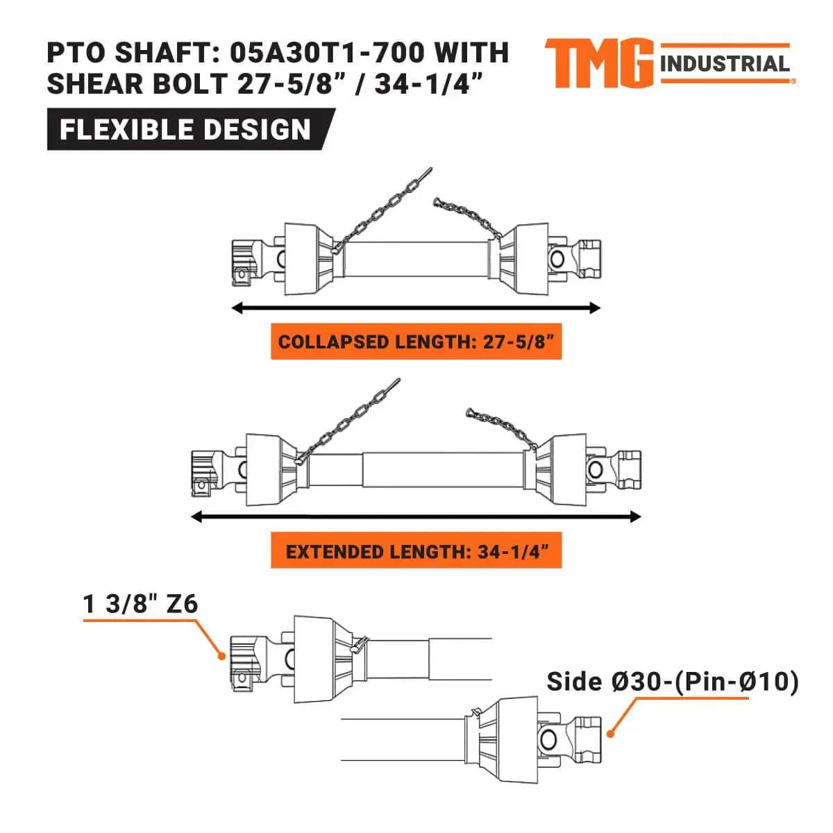 140 L 3-Point Hitch Cement Mixer, PTO Shaft Included, Category 1 Hookup, TMG-TCM5 - Image 3