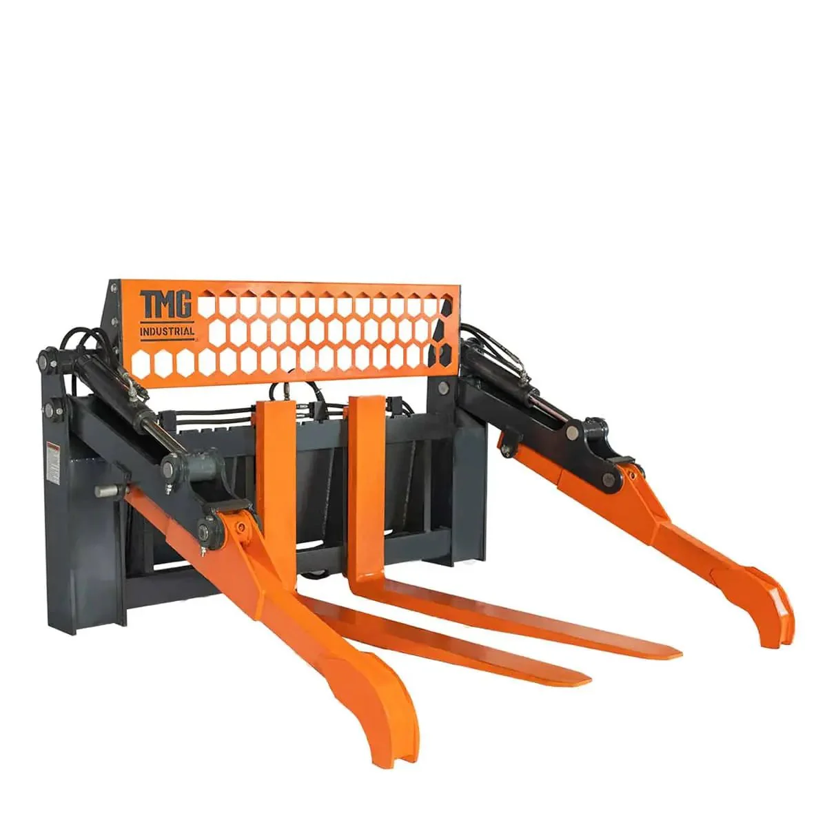 1.2 m Skid Steer Pallet Fork Pipe Grapple, Dual Hydraulic Cylinders, 2700kg Capacity, TMG-SPG45 - Image 6