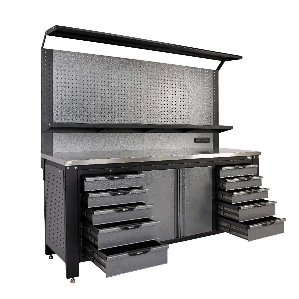 2.2m Commercial-Grade Workbench with Pegboard & Stainless Benchtop, TMG-WBC07 - Image 3