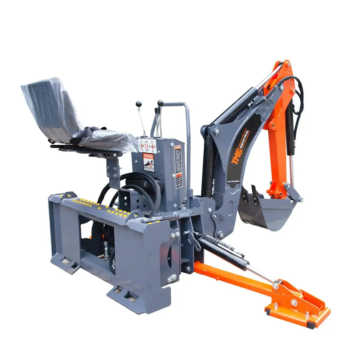2340 mm Skid Steer Backhoe Attachment, Universal Mount, 180° Boom and Bucket Rotation TMG-SBH55 - Image 3