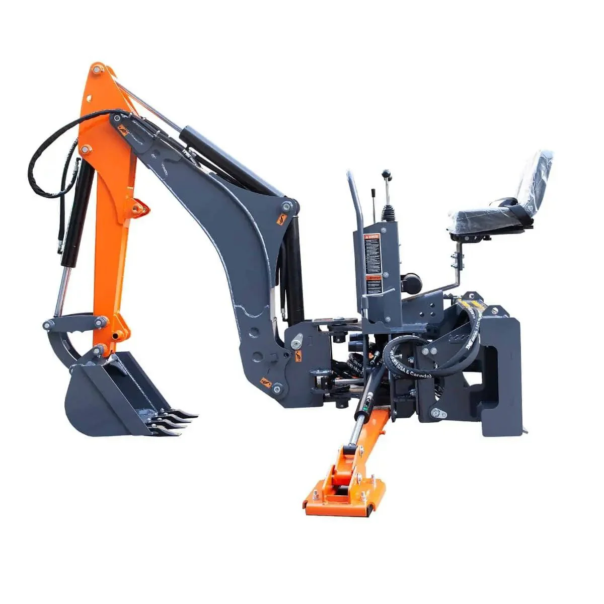 2740 mm Skid Steer Backhoe Attachment, Universal Mount, 180° Boom and Bucket Rotation TMG-SBH60 - Image 11