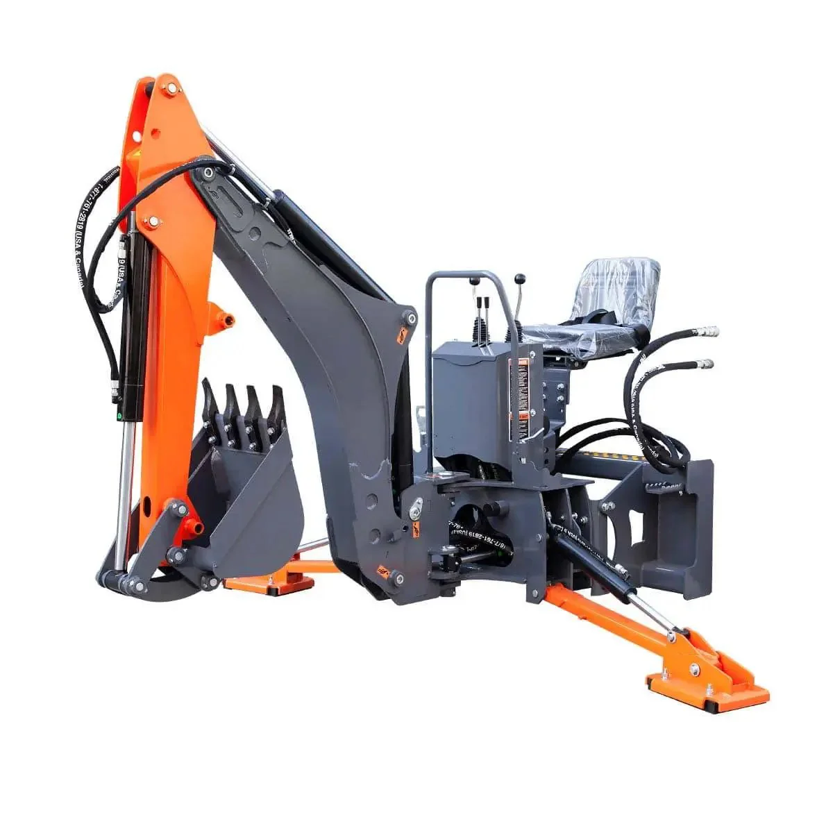 2740 mm Skid Steer Backhoe Attachment, Universal Mount, 180° Boom and Bucket Rotation TMG-SBH60 - Image 5