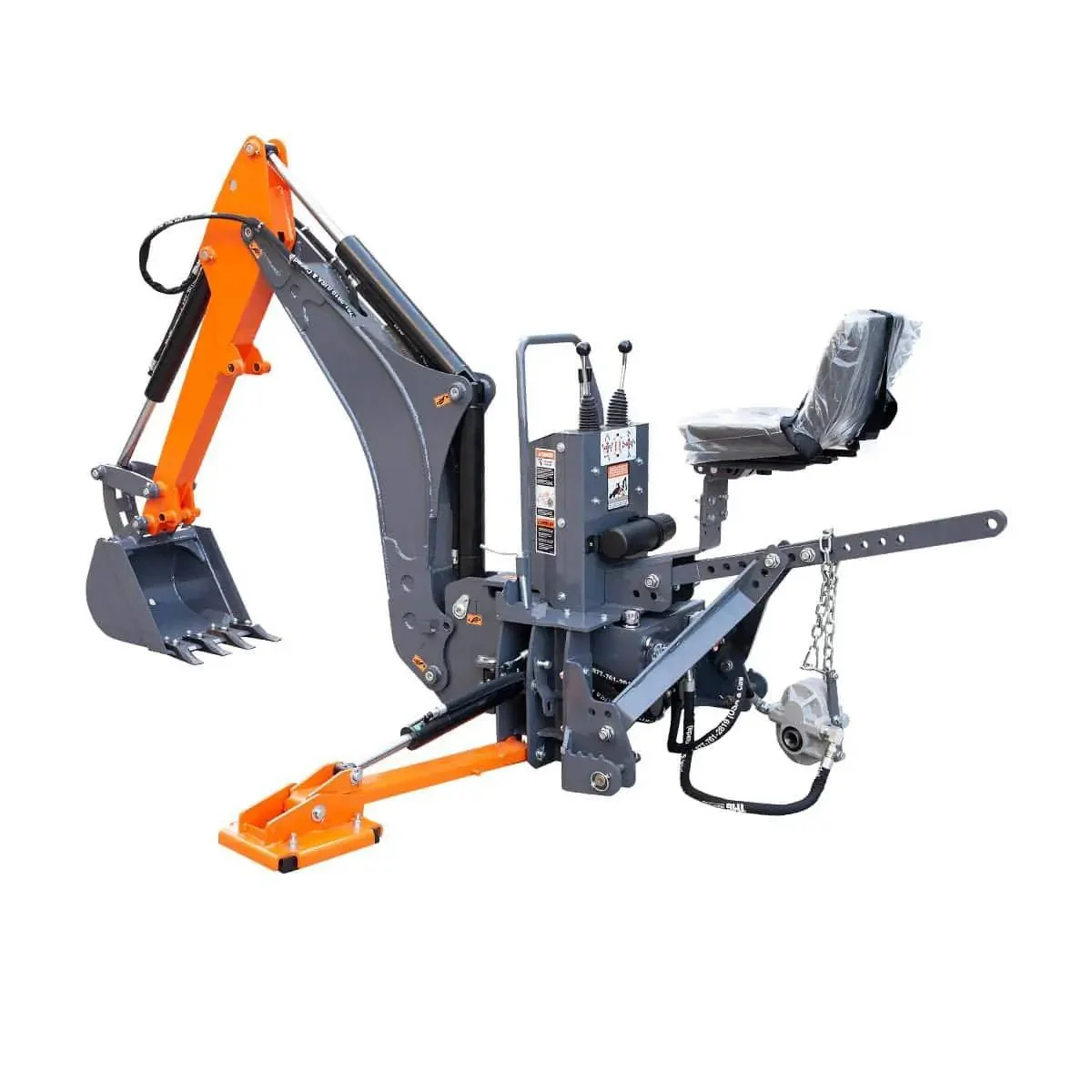 2500 mm (9’) Tractor Swing Backhoe Attachment, 180° Boom and Bucket Rotation, TMG-TBH90 - Image 7