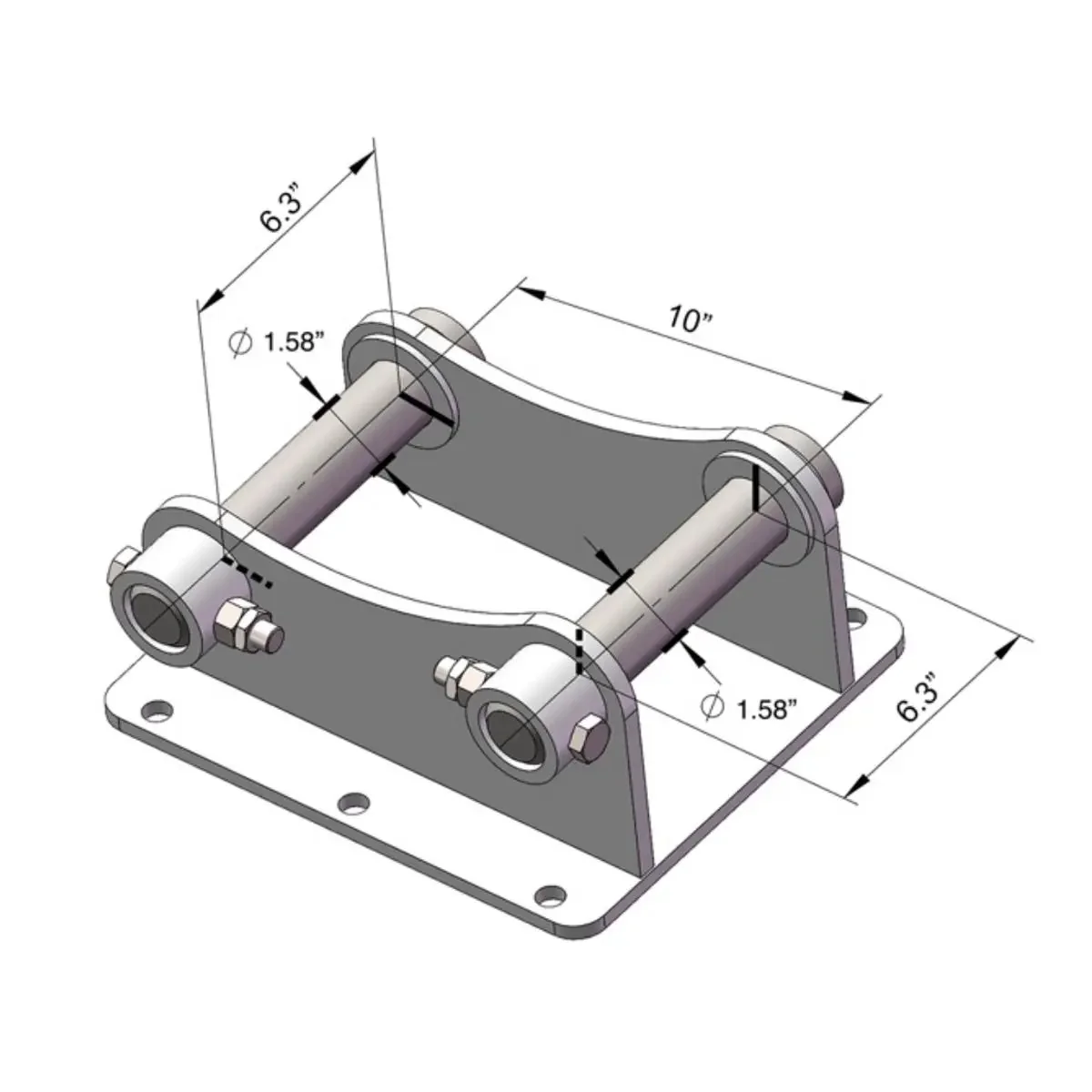 Double Pin Cradle Hitch, Excavator Auger Hookup, Compatible w/ PAD30 Auger Drive, TMG-PAFE - Image 3