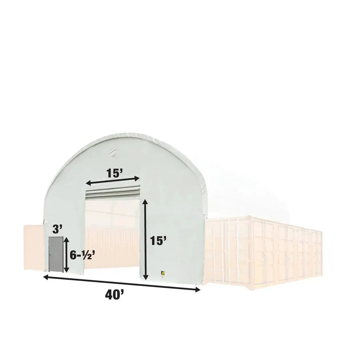 Front End Wall Kit, Compatible with TMG-DT4041C and DT4041CF container shelters installed with the standard height containers (8’6”), TMG-DT40FW8V - Image 3