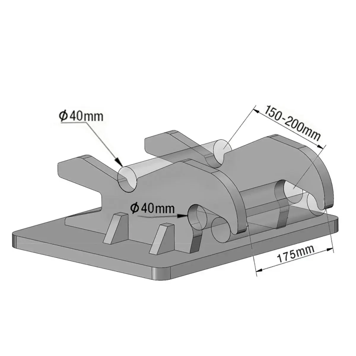 40 kN Hydraulic Plate Compactor for 2–4 Ton Mini Excavators, Quick Change Lugging Mount, TMG-ECP21 - Image 3