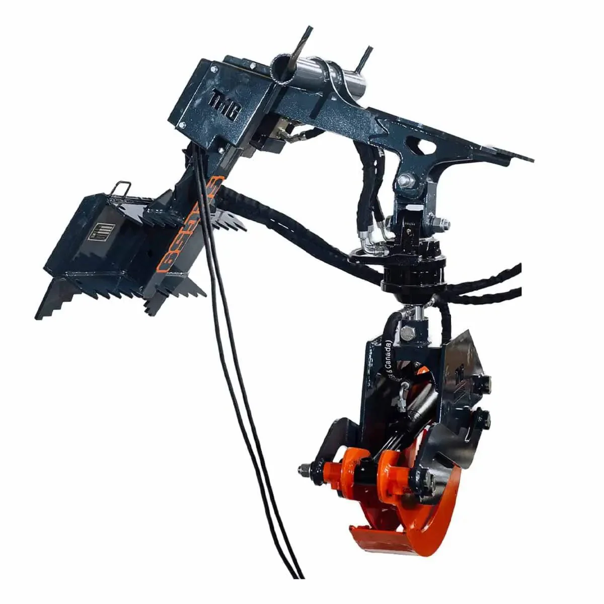 680 kg (1500 lb) Mini Skid Steer Rotating Grapple, 1500 mm (59") Opening, 360° Power Rotation, TMG-SLG59 - Image 3