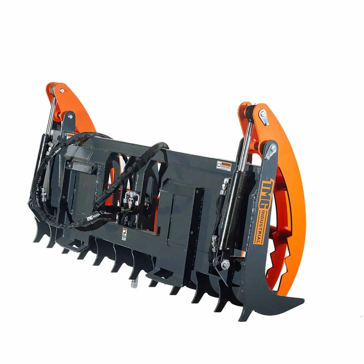 Skid Steer Skeleton Root Rake Grapple, 1180 kg Grapple Capacity, Twin Cylinders TMG-SRR72 - Image 12