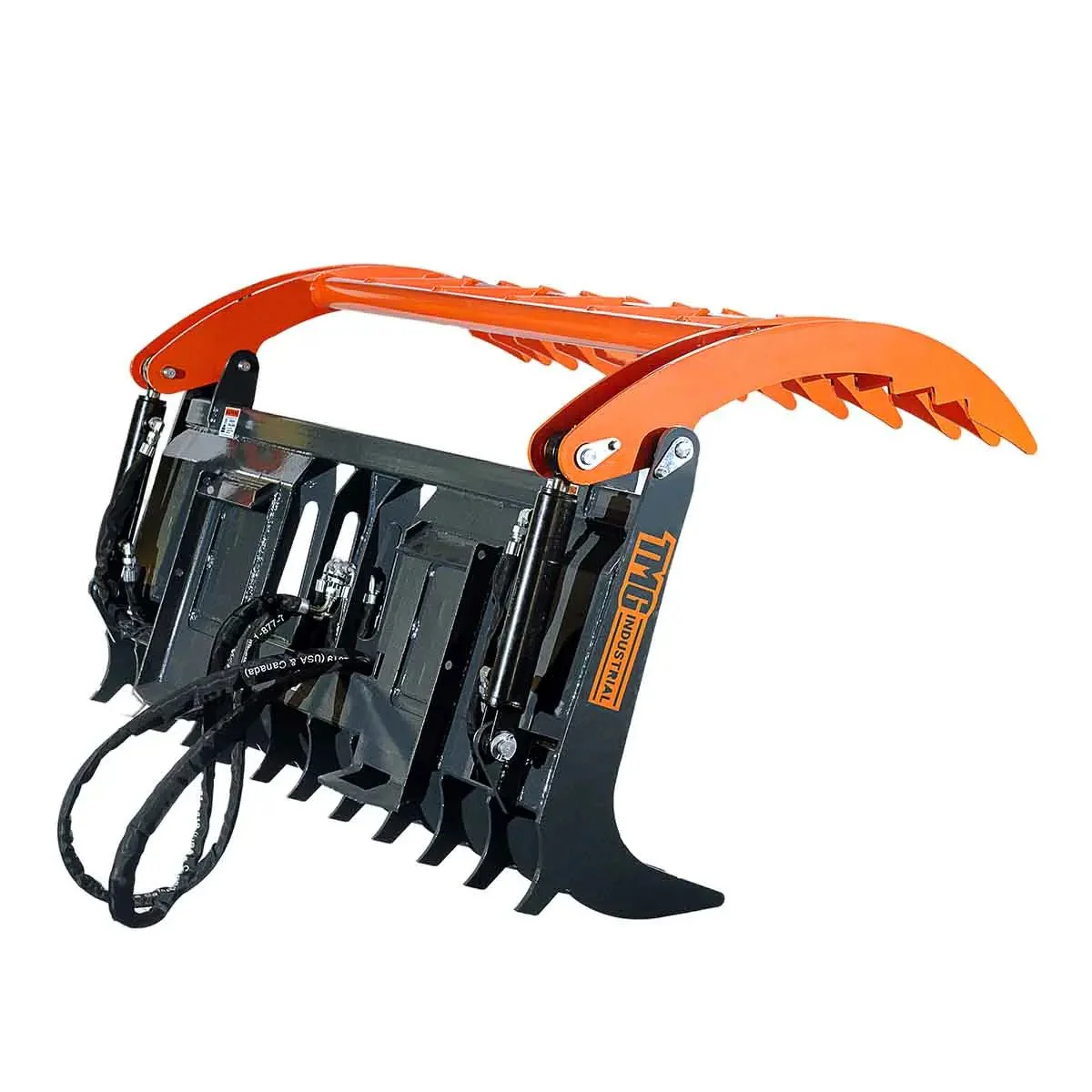 Skid Steer Skeleton Root Rake Grapple, 1180 kg Grapple Capacity, Twin Cylinders TMG-SRR72 - Image 6